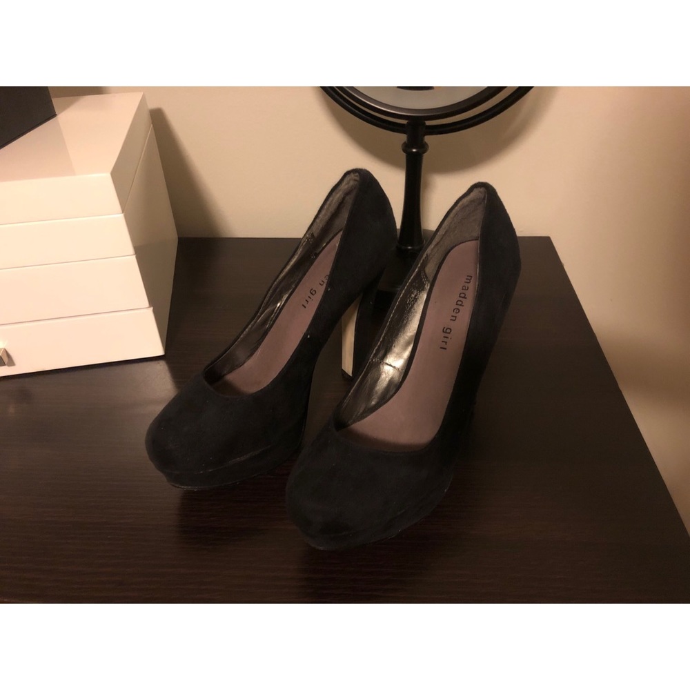 Madden Girl Black Velvet Heels